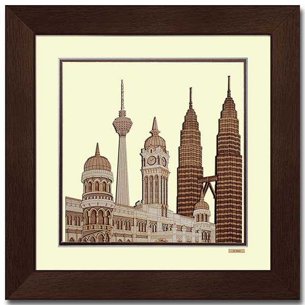 Unique VIP Gift Wood Veneer Frame OKS28KL0011 Kuala Lumpur Wood